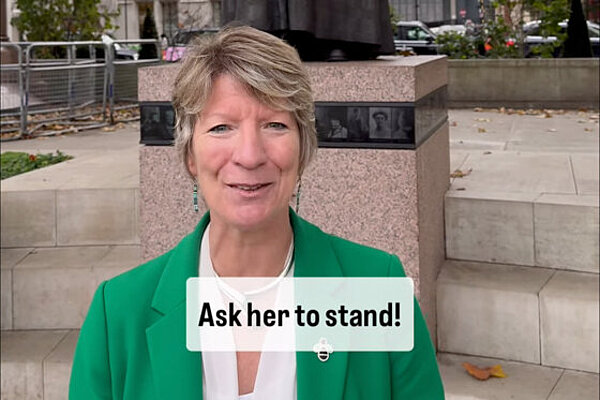 Pippa supporting the Ask Her to Stand! campaign